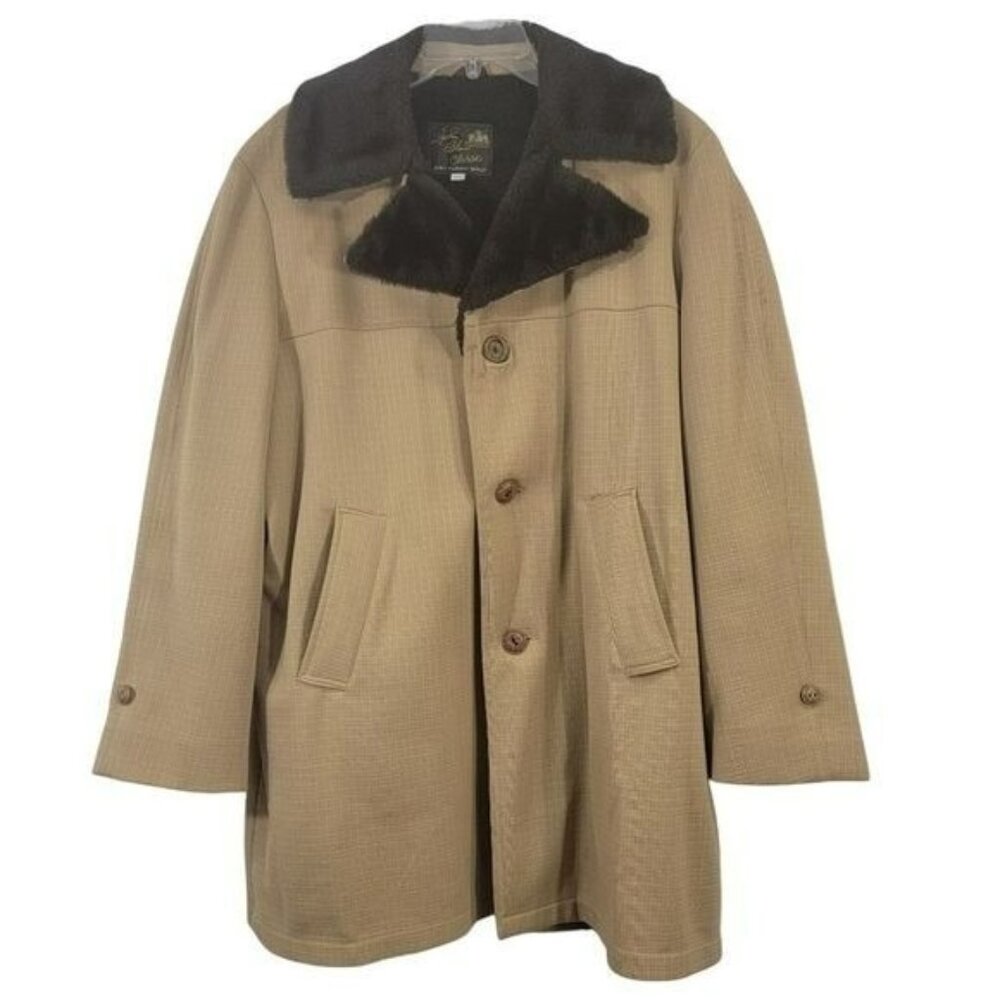 Vintage John Blair Winter CoatClassic Polyester‎ Blend with Liner Sz 40R Grandpa